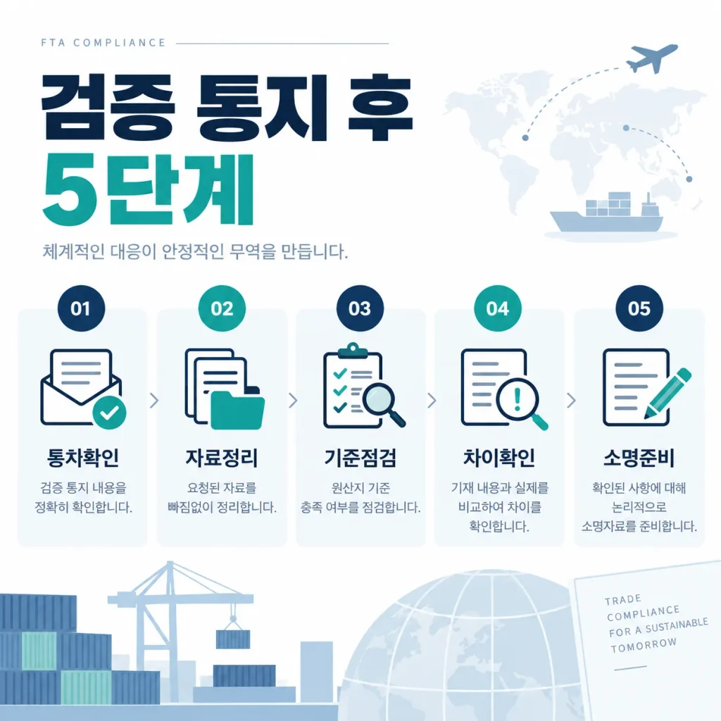 FTA 사후검증 통지 후 5단계 대응 절차 안내