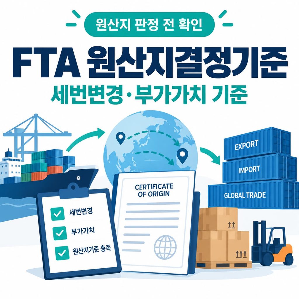 FTA 원산지결정기준 세번변경기준과 부가가치기준 확인