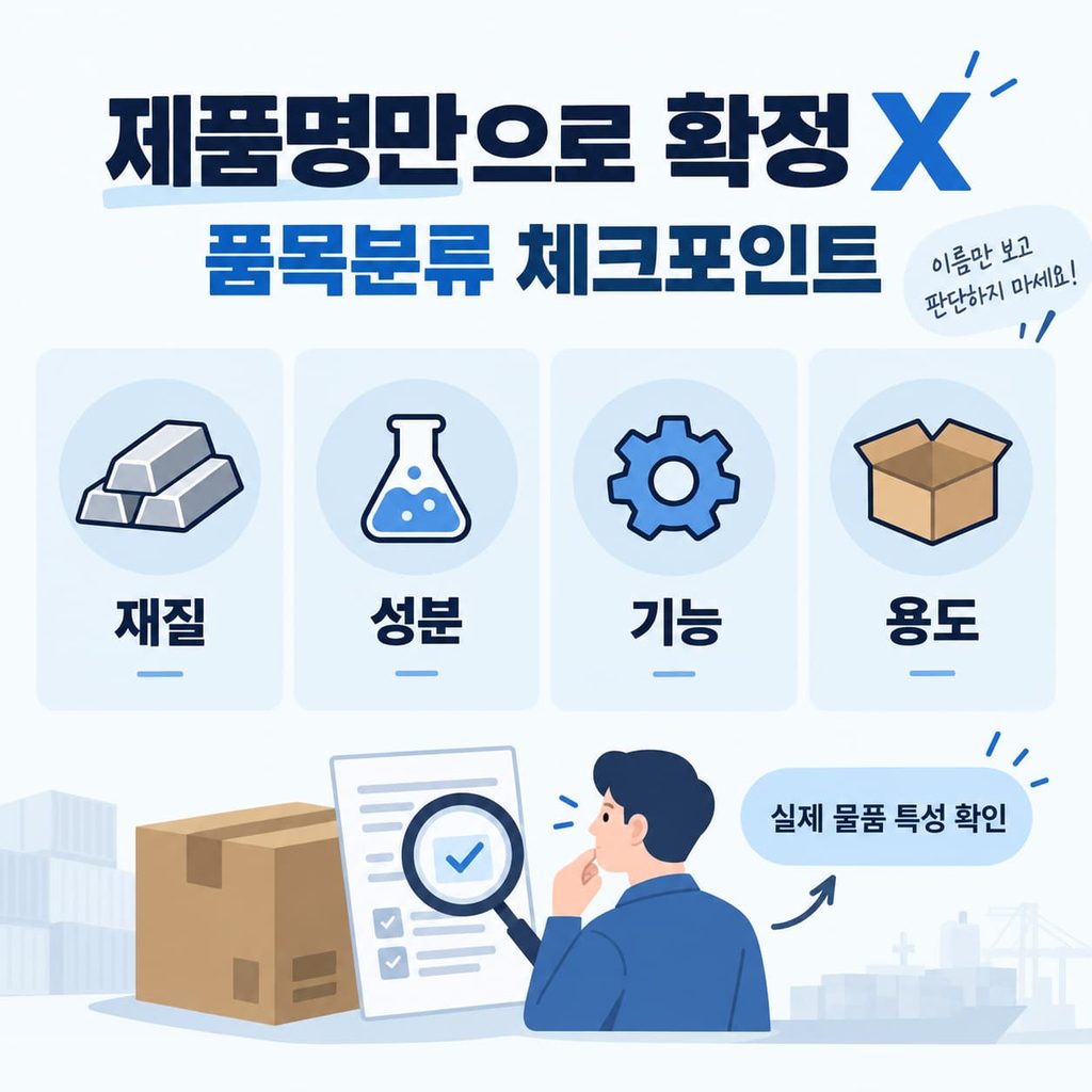 HS CODE 품목분류 시 재질 성분 기능 용도 확인