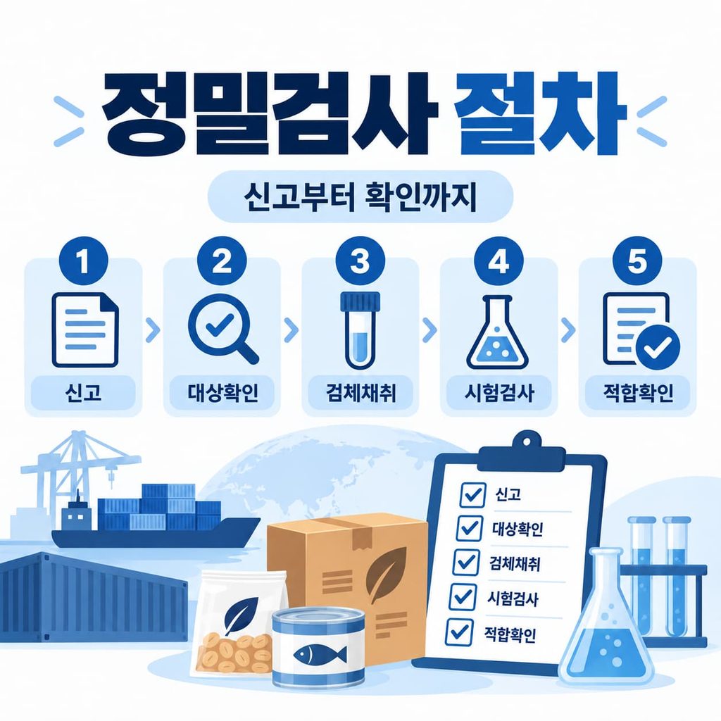 수입식품 정밀검사 신고부터 검체 채취와 적합 확인까지의 절차