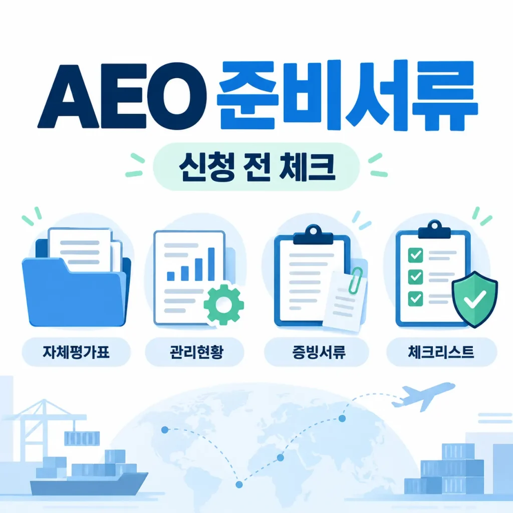 AEO 준비서류 자체평가표 수출입관리현황 증빙서류 신청 전 확인