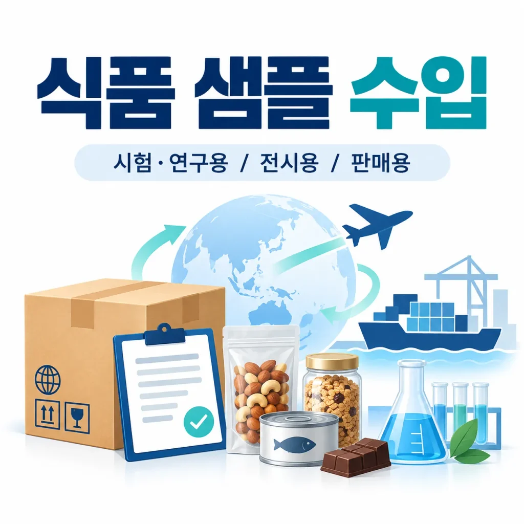 식품 샘플 수입 시험 연구용 전시용 판매용 신고 차이